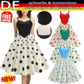 Dame Vintage 50er 60er Jahre Rockabilly Petticoat Skater Party Kleid Polka Dot