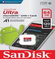 SanDisk Ultra Micro SD 32GB 64GB 128GB SDHC SDXC Class 10 Speicherkarte & Adapter