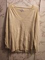 Weicher Ziege 100% Kaschmir V-Ausschnitt Pullover, Damen Gr. S, gelb