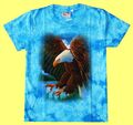 Kinder T-Shirt blau Adler Gr. Gr.98/104,116/122,134/140 Batik Weisskopfseeadler 