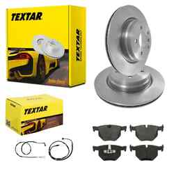 TEXTAR BREMSSCHEIBEN 336mm + BELÄGE HINTEN passend für BMW 3er E90 E91 E92 E93HA 336x22mm | mit WARNKONTAKT | Bj. 2005 - 2013