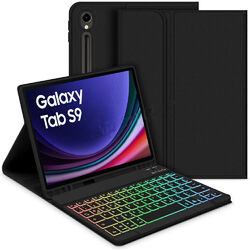 Beleuchtet QWERTZ Tastatur Maus Für Samsung Galaxy Tab A9+ A8 A7 S9 Tablet Hülle
