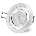 RF-2 LED Einbaustrahler rund schwenkbar gebürstet mit 6W LED warmweiß GU10 230V