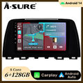 8 Core 6+128G Android 14 Autoradio CarPlay GPS NAVI Für MAZDA 6 GJ GL 2013-2015