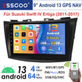 Carplay 4+64G Android 13 Autoradio GPS NAVI WIFI Für SUZUKI SWIFT 4 FZ 2011-2017