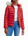 Tommy Jeans Damen Tjw Basic Hooded Down Jacket Jacke Steppjacke Kapuze Samba Rot