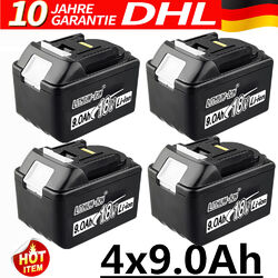 4X Für Makita Ersatzakku BL1860 18V 9AH LXT Li-ion BL1850 BL1840 BL1830 DE