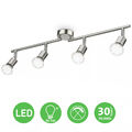 LED Deckenspot Wohnzimmer GU10 Metall Lampe Decken-Leuchte schwenkbar 4-flammig