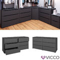 Kommode Sideboard Mehrzweckschrank Ruben Anthrazit Schublade Vicco