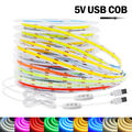 USB Dimmbar COB LED Streifen Strip Lichtband Backlight TV Hintergrundbeleuchtung