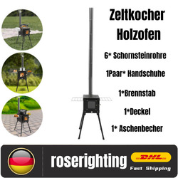 Mini Tragbarer Holzofen Zeltofen Campingofen Kocher Notofen Outdoor Herd Heizung