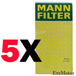 5 ORIGINAL MANN FILTER OELFILTER FILTEREINSATZ MIT DICHTUNG HU 7027 z FUER KI...