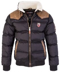 Geographical Norway Herren Winterjacke Steppjacke Herrenjacke Teddyfellkragen