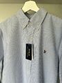 Polo Ralph Lauren Hemd Streifen Button Down Custom Fit Blau Medium