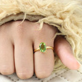 Peridot Vergoldet Ring 925 Sterling Silber Handgemacht Schmuck für Geschenk