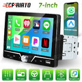 7" Single 1DIN flip Autoradio mit Apple carplay Android Auto USB TF MP5 Player