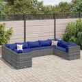 Gartenmöbel Lounge Set Sitzgruppe Sofa Garnitur 9-tlg. Braun Poly Rattan vidaXL