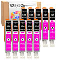 10x Magenta für Canon CLI-526 M Patrone PIXMA MG5100 MG5140 MG5150  MG5250