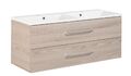 Fackelmann B.CLEVER Doppelwaschbecken Set Braun 120 cm Möbel Made in Germany