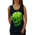 Wellcoda Green Dead Goth Skelett Damen Tank Top