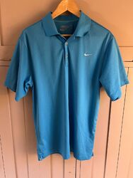 Nike Victory Dri Fit Herren Golf Poloshirt in Blau/Weiß - Small