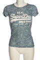 SUPERDRY T-Shirt Damen Gr. DE 34 blau-grün-weiß Elegant