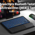 QWERTZ Touchpad Bluetooth Tastatur Maus Beleuchtet für ALLE iOS Android Windows