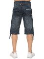 ENZO Herren Denim Shorts normale Passform Designer Taschen gerade Bein halbe Hose