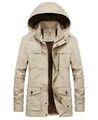 Neu Winterjacke Herren dick warmes Fell mit Kapuze Parka Mantel Mode Vliesmantel