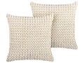 Dekokissen 2er Set mit Füllung Baumwolle beige 45 x 45 cm Modern Oxalis