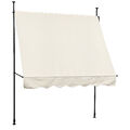 B-Ware SVITA Klemmmarkise Balkon-Markise Sonnenschutz Handkurbel 150x200 Beige