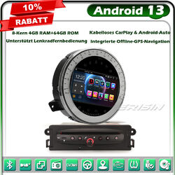 64GB 8-Kern Android 13 Autoradio GPS Navi für BMW Mini Cooper DVD DSP CarPlay BT