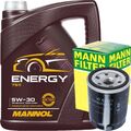 MANN-FILTER ÖLFILTER für FIAT STILO MAZDA OPEL + 5L MANNOL ENERGY 5W-30 MOTORÖL