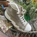 Sneaker Damen  -  Gr. 40 Taupefarbe, Stoff/Leder/Gummi  -  Top  Zustand !!