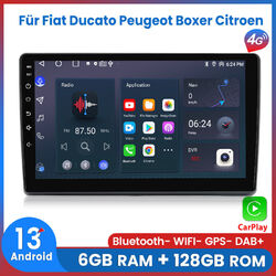 6+128G 8-Core Für Fiat Ducato Peugeot Boxer Citroen Android13 Autoradio GPS NAVI