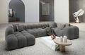 Sofa Stoff Wohnlandschaft Design Couch Samtstoff FORMENTERA U Form Polstersofa