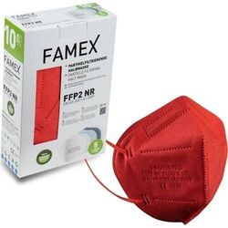 10x FFP2 Maske Famex Atemschutzmaske Mundschutz Masken  Rot