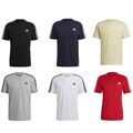 adidas T shirt Hemd Herren Rundhals im 3 Streifen Design 100% Baumwolle