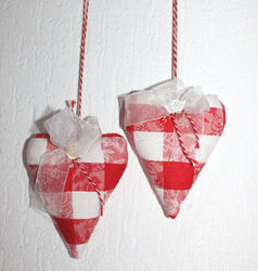 ❤️HandmadeTischdecke Tischläufer Deckchen Kissenhülle Herz Landhausstil Jacquard
