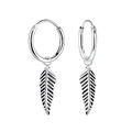 Feder Creolen 925 Silber Ohrringe Indianer Gothic Damen Herren Indianerschmuck