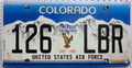 Colorado USA Nummernschild 1947-1997 USAF License Plate US Kennzeichen # 126 LBR