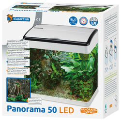 SuperFish Panorama Aquarium weiß mit LED Beleuchtung,Filter,uvm.20,35 u.50 Liter