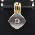 Anhänger 585 Gold 14 Karat Bicolor Diamant 0,05 CT Brillant Damen Wert 690,-