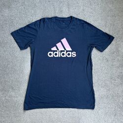 ADIDAS Herren T-Shirt Kurzarm Gr. M Regular Fit Classic Logo Retro 3308 Blau