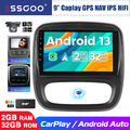 DAB+ Carplay Autoradio Android 13 2+32G GPS NAVIGATOIN Kamera Für Opel Vivaro B
