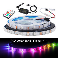 5V WS2812B LED Streifen Strip 1m-5m WS2812 RGB Leiste Licht 5050 Adressierbar