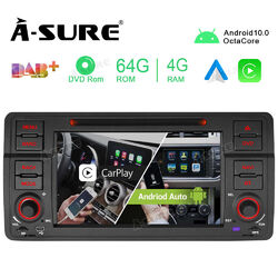 7" Android 10 Autoradio GPS Navi DSP DVD 64GB RCA Bluetooth WLAN Für BMW 3er E46