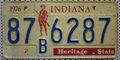 Indiana USA Nummernschild Heritage State 1976 Kennzeichen license plate 876287