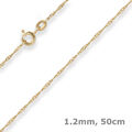 1,2mm Singapurkette Collier Halskette aus 585 Gold Gelbgold 50cm