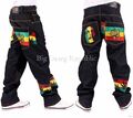 Money Talks Herren Rasta One Love lose Passform Denim Jeans, neu Hip Hop Ära Zeit ist